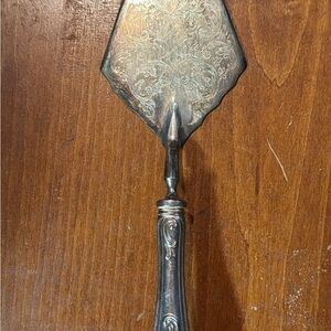 Vintage European 800 Silver 12” Pie Cake Server Ornate Made In Italy